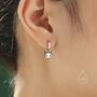 Sterling Silver Schrodinger's Cat Asymmetric Huggie Hoop Earrings, thumbnail 5 of 11