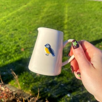 Ceramic Milk Jug With Embossed Blue Tit Motif, 5 of 5