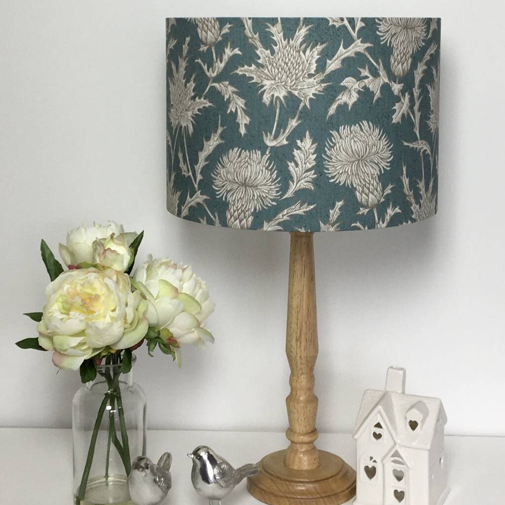 teal floral lampshade