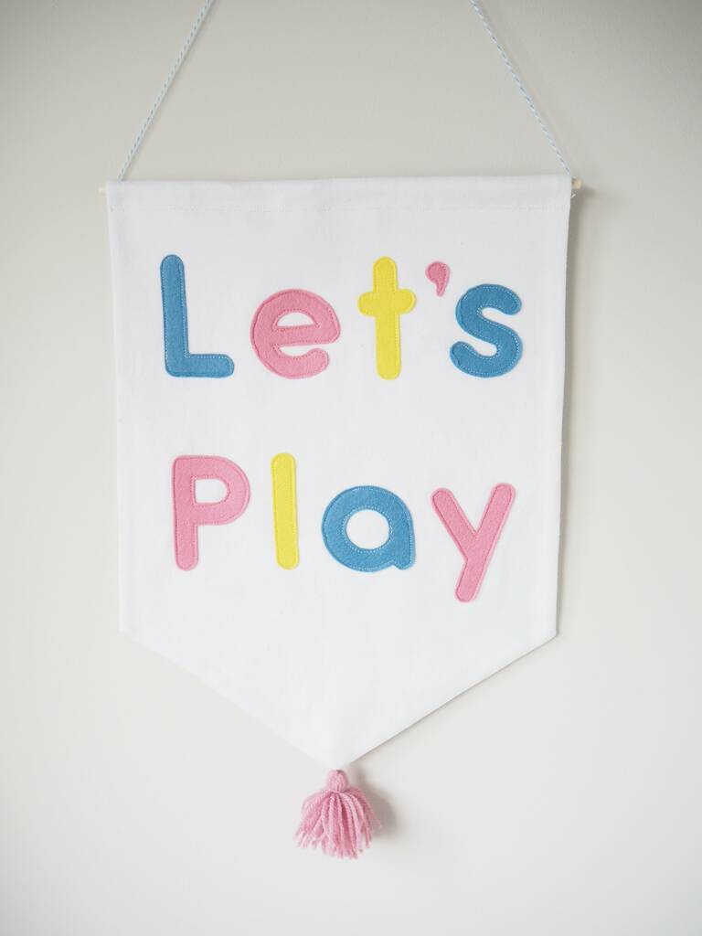 Let's Play Nursery Wall Banner By Brown Betty Blue