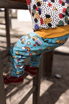 Organic Kids’ Construction Print Play Pants – Handmade And Sustainable, 2 of 4
