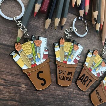 Personalised Art Pot Keyring, 4 of 4