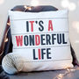 It's A Wonderful Life Cinema Marquee Christmas Cushion, thumbnail 1 of 5