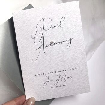 30th Pearl Jewel Personalised Anniversary Card, 3 of 9