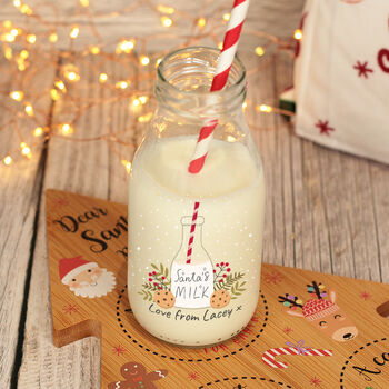 Christmas Eve Milk For Santa Bottle And Straw, 2 of 2