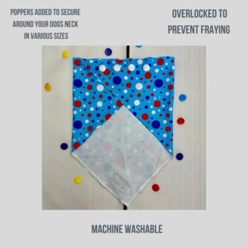 Blue Polka Dot Dog Bandana, 3 of 4