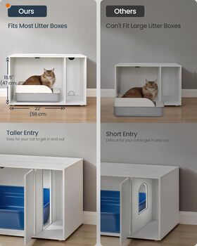 Hidden Cat Litter Cabinet Enclosed Furniture, 5 of 7