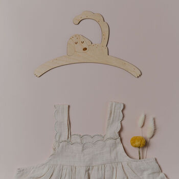Personalised Childrens Coat Hanger With Dog Design, 2 of 6
