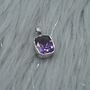 Amethyst Pendant Necklace: Sterling Silver, thumbnail 3 of 7