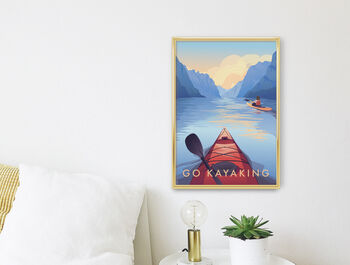 Go Kayaking Travel Poster Art Print, 3 of 8