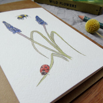 Ladybird And Muscari Any Occasion Greetings Card, 4 of 5
