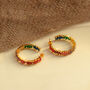 Big Rainbow Hoop Earrings Colourful Gift For Her, thumbnail 1 of 4