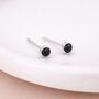 Sterling Silver Onyx Micro Stud Earrings – 4mm, thumbnail 2 of 4