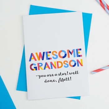 Awesome Grandson All Purpose Personalised Card, 2 of 2