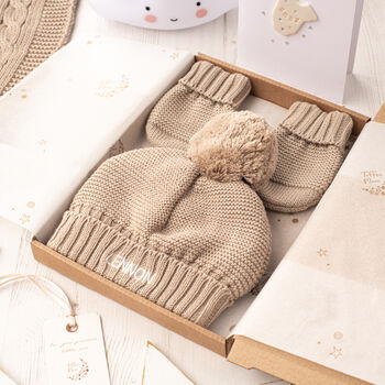 Lilac Cable Knit Baby Girls Blanket, Hat And Mittens Set, 11 of 11