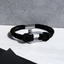 Personalised Men's Shackle And Black Rope Bracelet, thumbnail 3 of 6