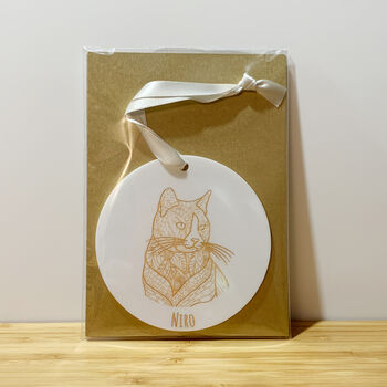 Personalised Cat Christmas Tree Decoration, 4 of 4