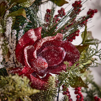 Country Charm Rose Christmas Wreath, 3 of 4