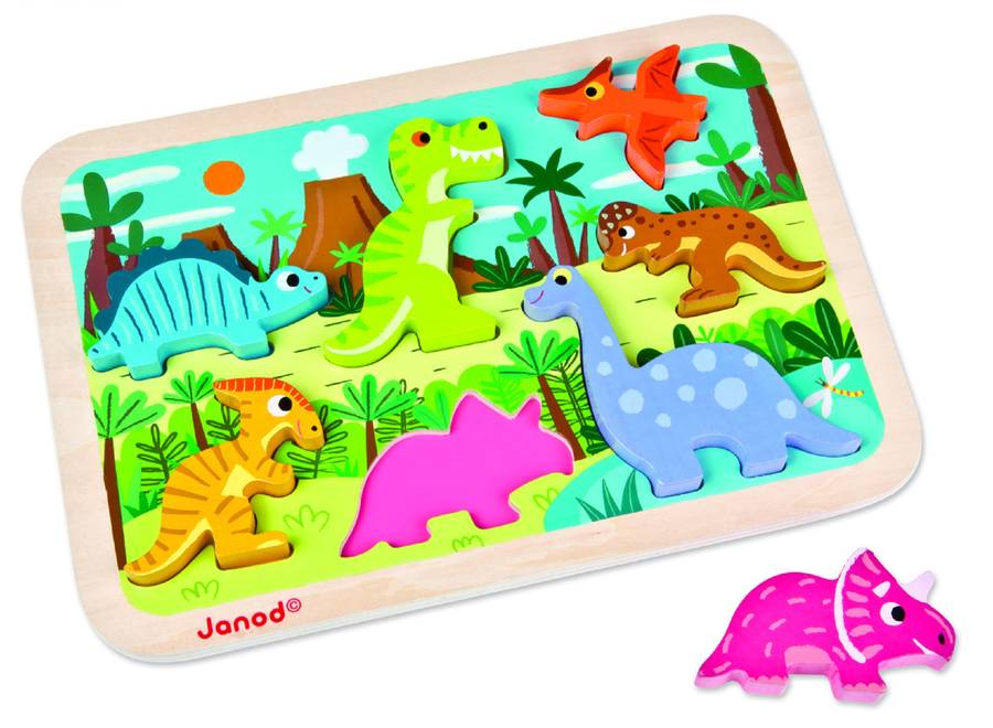 children's wooden dinosaur puzzle by harmony at home children's eco ...