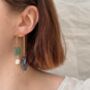 Freshwater Pearls And Vintage Turquoise Arch Earrings, thumbnail 3 of 7