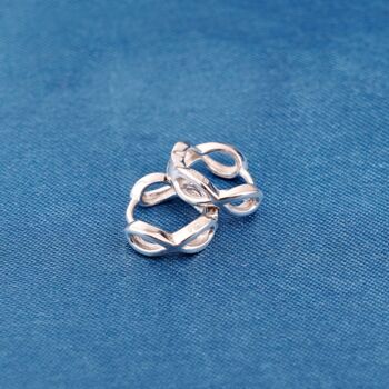 Silver Infinity 12mm Hoop Earrings, 3 of 6