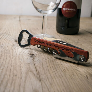Personalised Wood Wine Bottle Opener, Corkscrew, 3 of 6