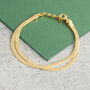 Double Snake Chain Bracelet In Gold Plate Or Silver, thumbnail 1 of 3