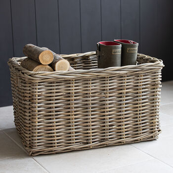 Extra Large Deep Rattan Rectangular Basket, 2 of 4