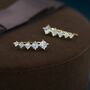 Cz Crystal Crawler Earrings In Sterling Silver, thumbnail 5 of 12