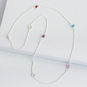 Long Family Birthstone Necklace, 3 of 8