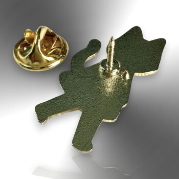 Walking Black And Gold Cat Small Hard Enamel Pin, 6 of 8
