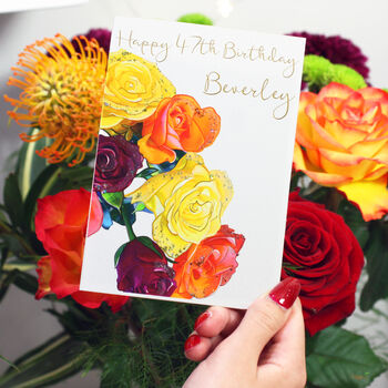 Personalised Roses Birthday Card, 2 of 8