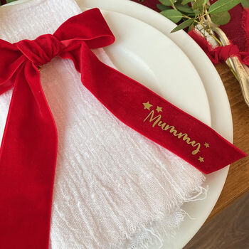 Luxury Personalised Velvet Bow For Table Setting, 2 of 7