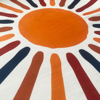 Vibrant Abstract Sun And Rays Personalised Chenille Cushion, 2 of 12