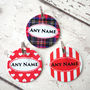 Personalised Pet ID Tags With Tartan, Hearts Or Stripes, thumbnail 1 of 2