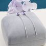 Sterling Silver Purple Cz Trio Flower Threader Earrings, thumbnail 3 of 11