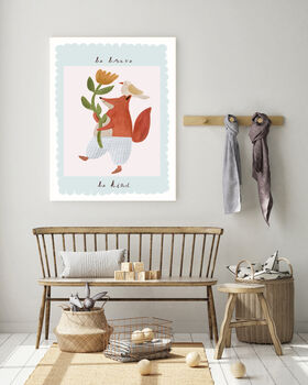 Be Brave Fox Nursery Art Print, 2 of 3