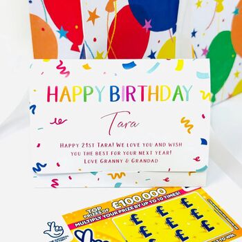 Personalised Birthday Scratch Card Holder, 3 of 4