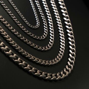 Silver Matte Stainless Steel 5mm Chain Necklace, 6 of 9