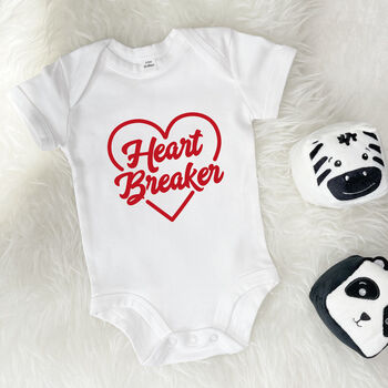 Heart Breaker Valentines Babygrow, 2 of 10