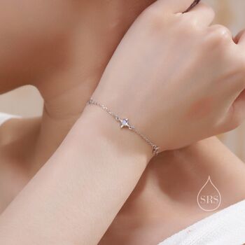 Sterling Silver Moonstone Starburst Bracelet In Sterling Silver, 4 of 11