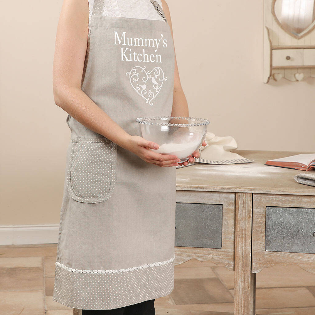 Personalised Grey Cotton Apron Gift, 1 of 7