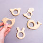 Wooden Baby Bird And Teether Set, thumbnail 2 of 5