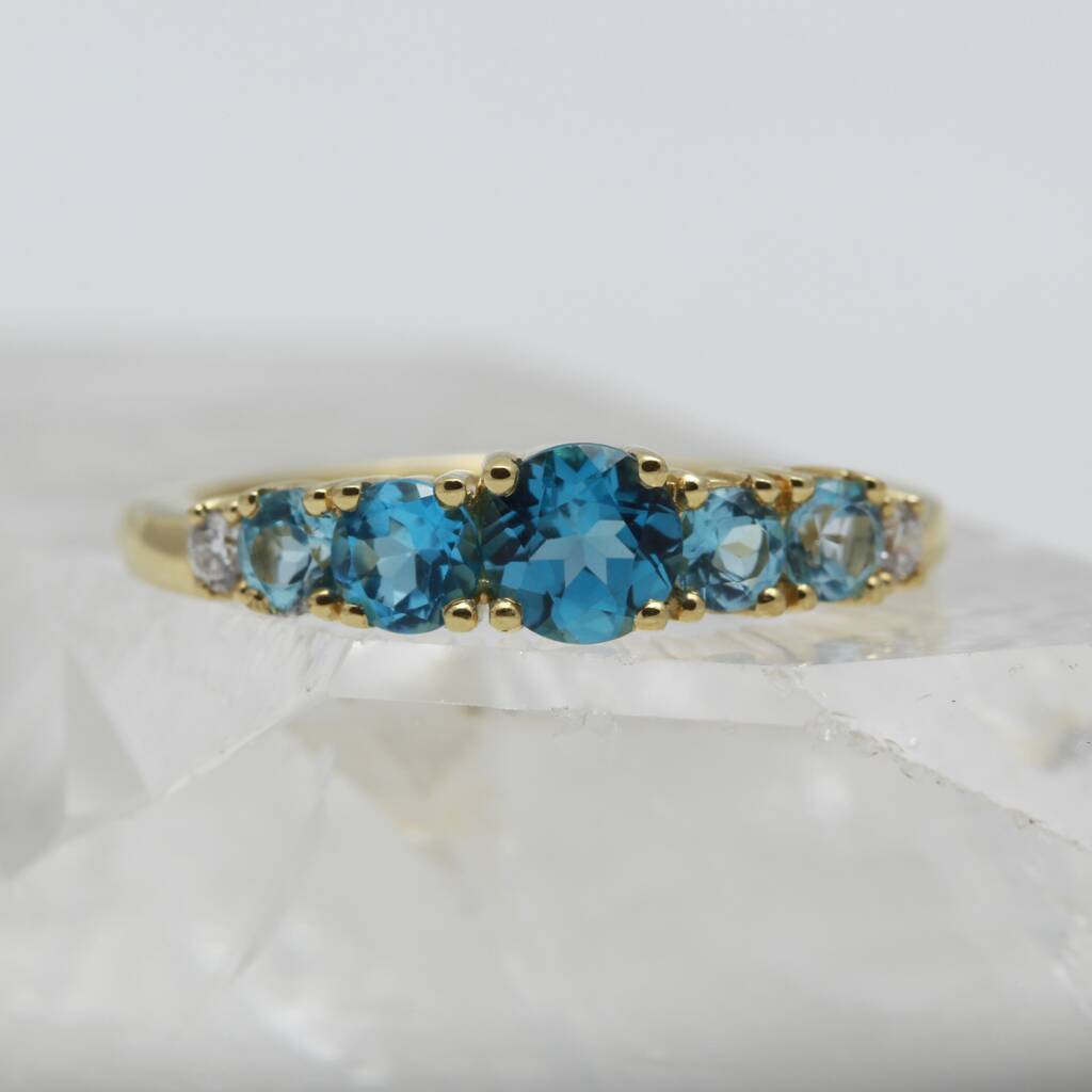 18ct Gold Diamond And Topaz 'Tay' Ring By Jacqueline & Edward ...