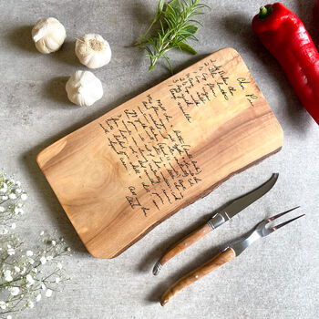 Engraved Handwritten Family Recipe Cheese Board, 3 of 8