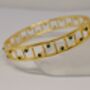 Green Onyx Gold Bangle Bracelet: Sterling Silver, thumbnail 2 of 4