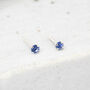 Mini Sterling Silver Sapphire Stud Earrings, thumbnail 1 of 6