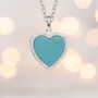 Genuine Turquoise Heart Necklace In Sterling Silver, thumbnail 2 of 11