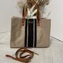 Personalised Stripe Jute Tote Cross Body Bag, thumbnail 2 of 4