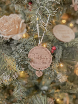 Personalised Baby’s First Christmas Decoration, 2 of 3